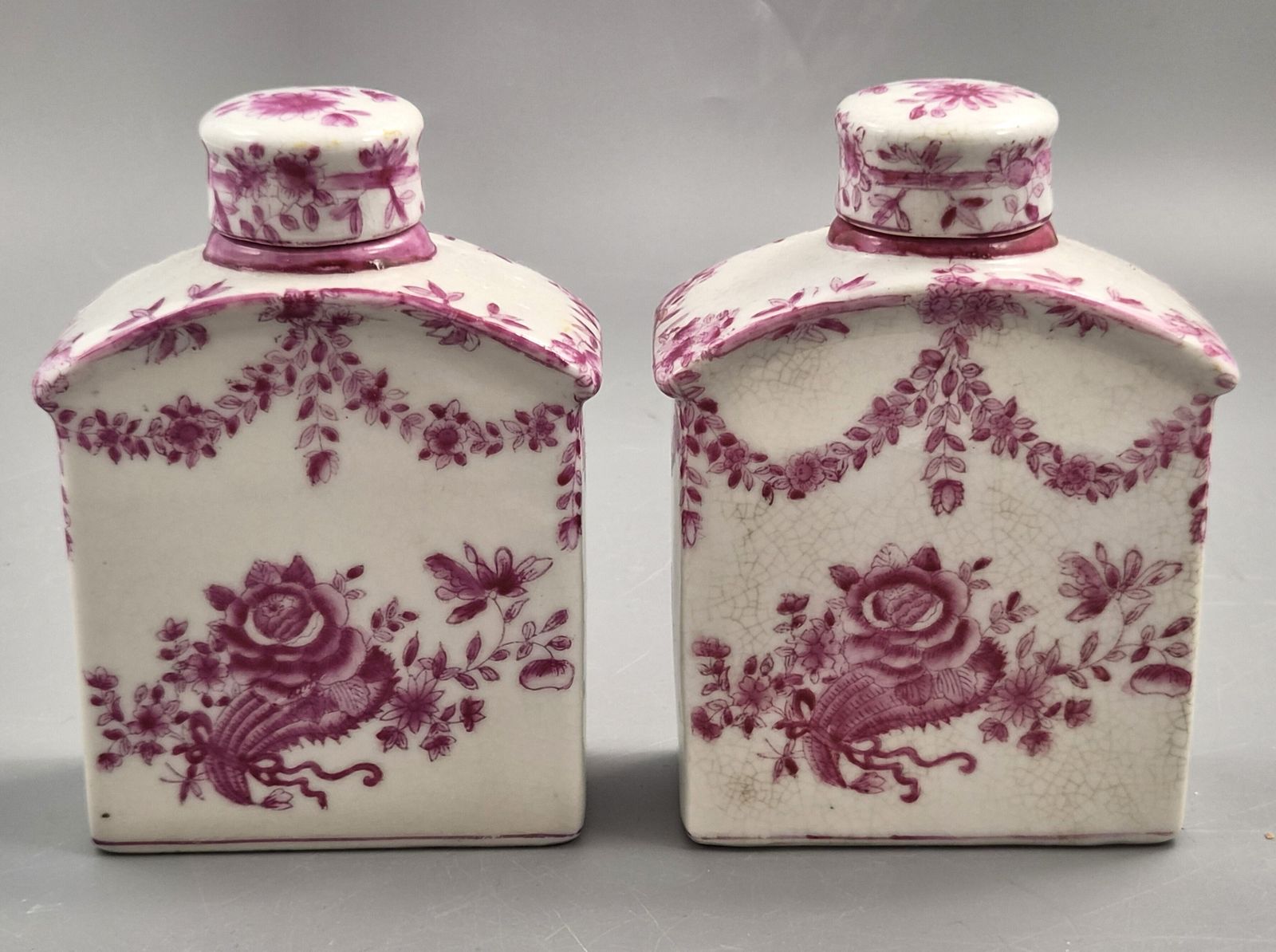 Pair Of Juwc 1897 Chinese Porcelain Tea Caddies In The Meissen Taste photo furniture