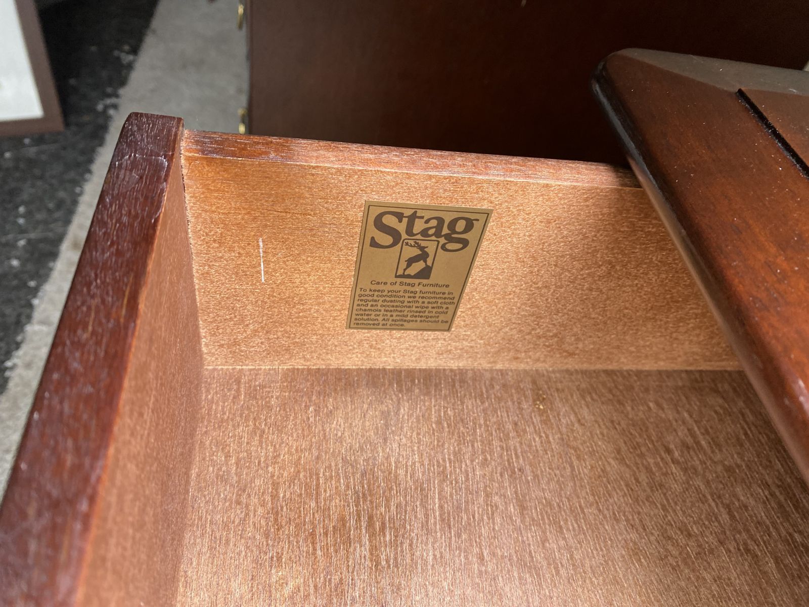 Furniture Pair Of Stag Minstrel 4 Drawer Bedside Tables photo