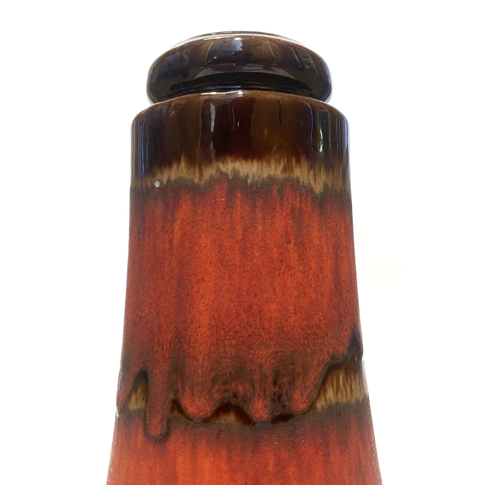 Scheurich Keramik 209 18 Vase In Red Fat Lava Drip Glaze, 1970s West German Pottery photo for sale
