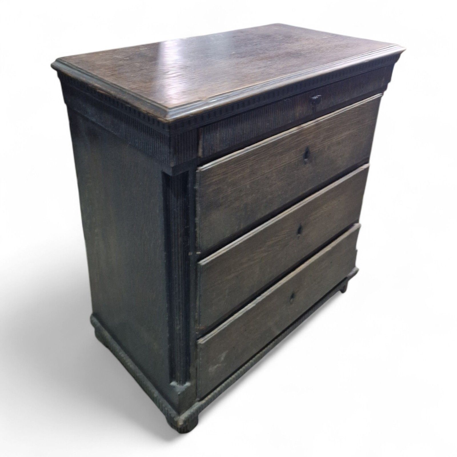 Antique Continental Rustic Drawers Oak Chest Of Drawers Lockable Storage photo Furniture