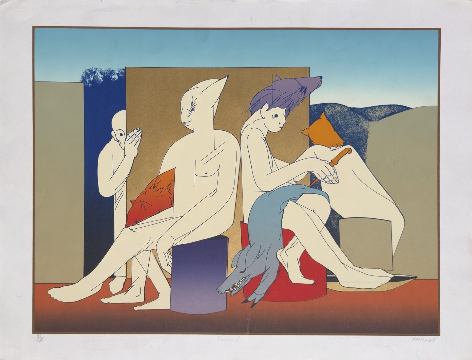 Fernando Torres Screenprint Signed Numbered Screen Print 1985 Argentina Artist