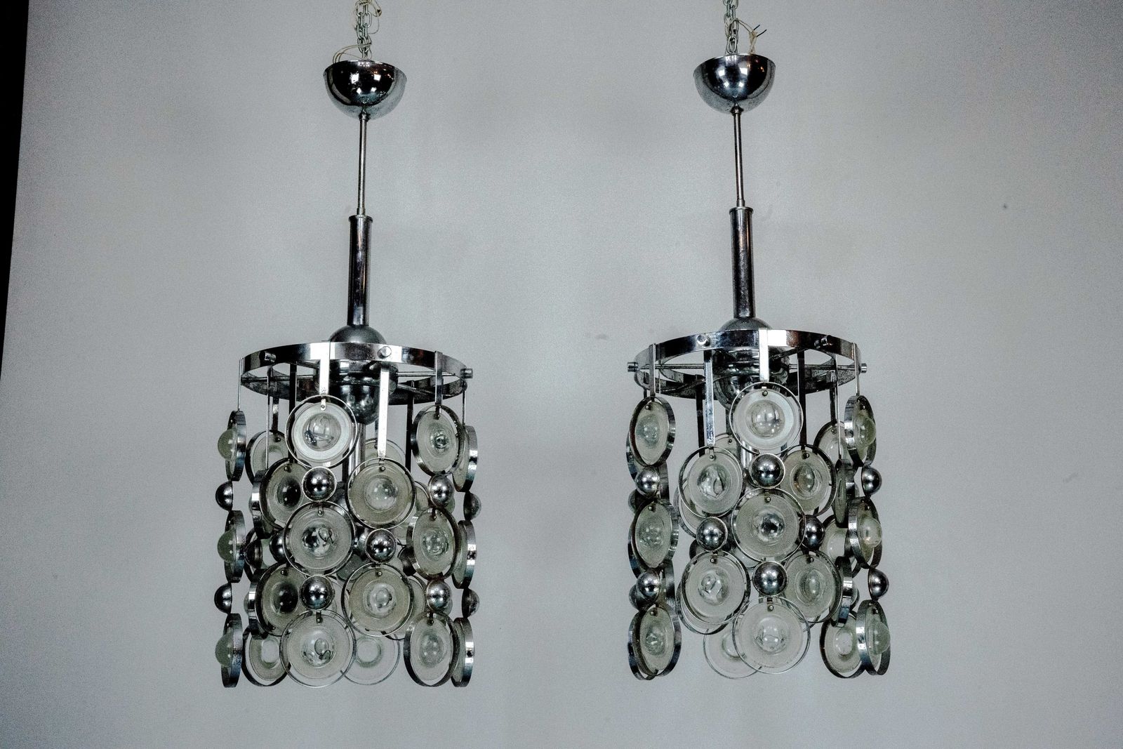 Pair Of Pendant Lights By Oscar Torlasco, Italy, 1970s photo furniture