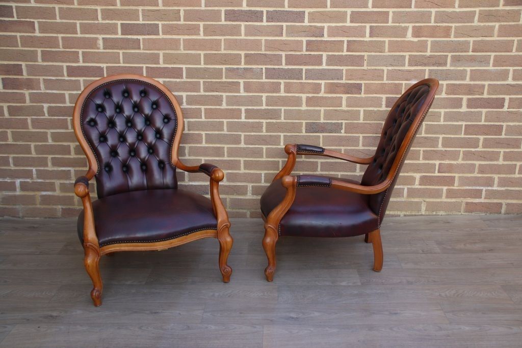 Pair Of Chesterfield Vintage Parlour Armchairs photo Furniture