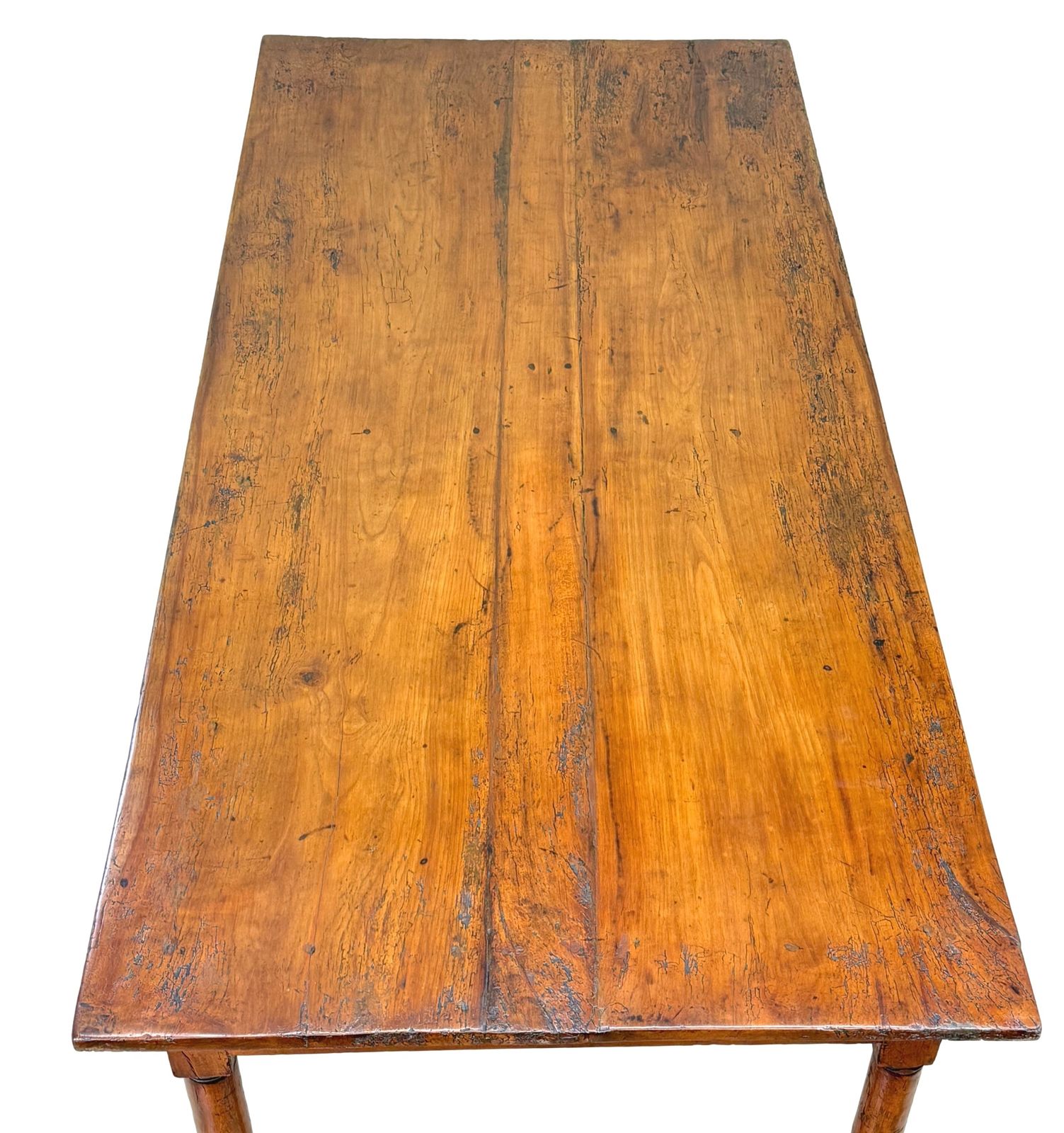 Table de ferme provinciale française en bois fruitier, de petite taille, XIXe siècle (France, vers 1850) photo for sale