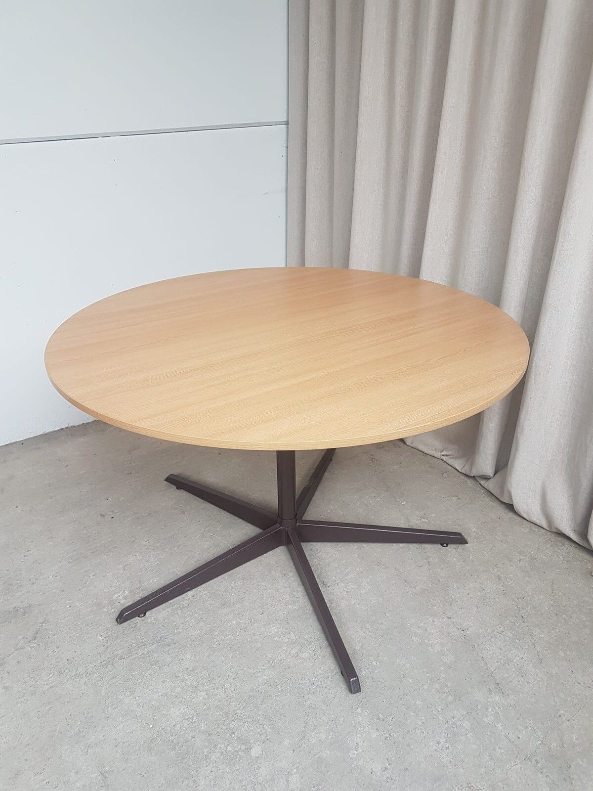 Vtg Mid Century Circular Melamine Modernist Dining Table Danish Retro R500 photo vintage