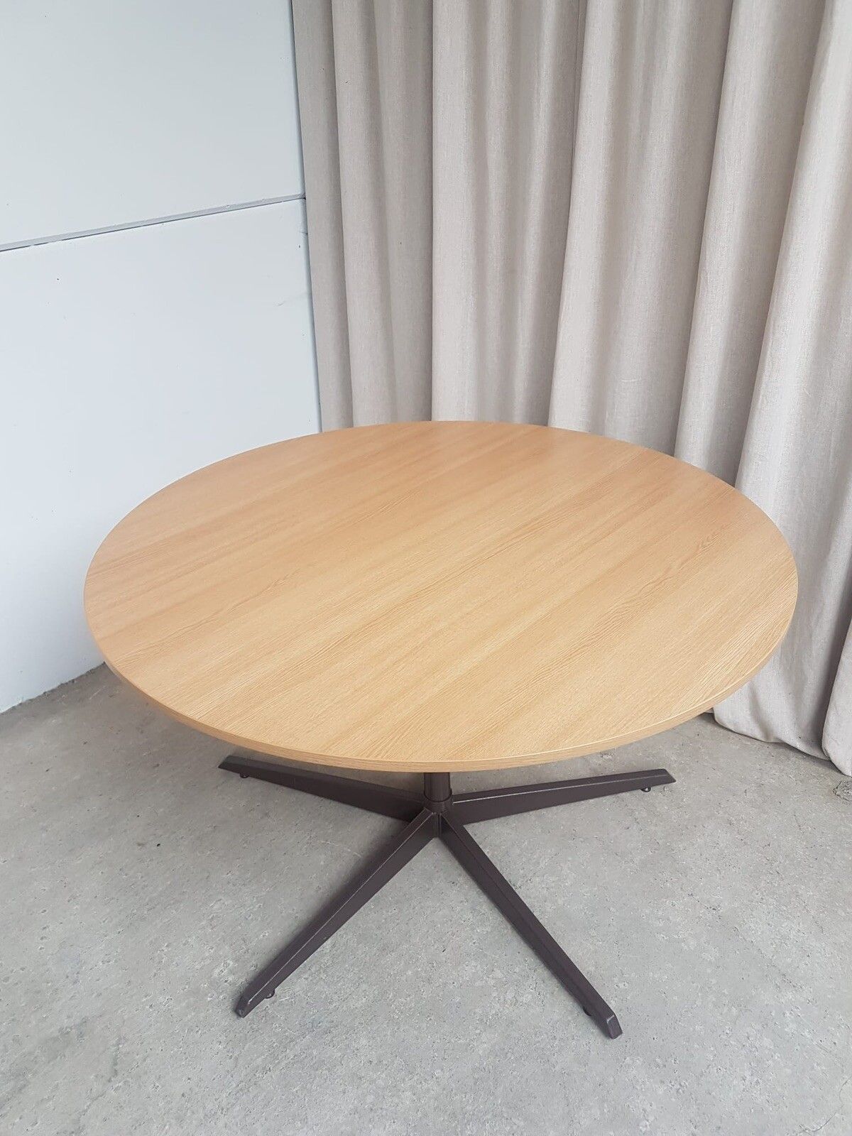 190.0 Vtg Mid Century Circular Melamine Modernist Dining Table Danish Retro R500 photo