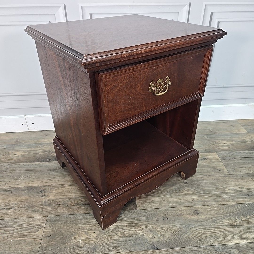 Single Antique Georgian Style Bedside Cabinet Cupboard Table Night Stand Drawer photo furniture