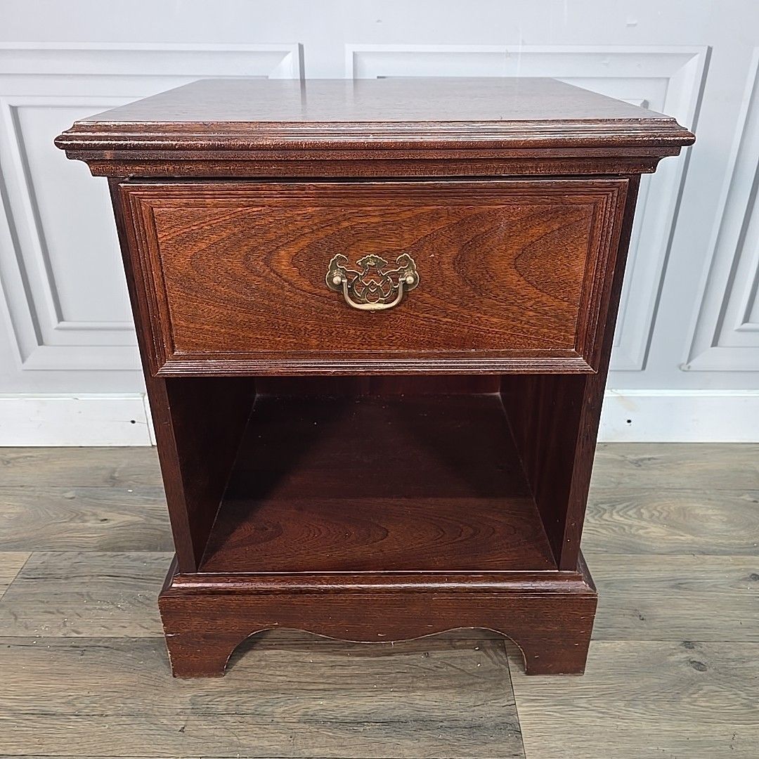 Single Antique Georgian Style Bedside Cabinet Cupboard Table Night Stand Drawer photo Furniture