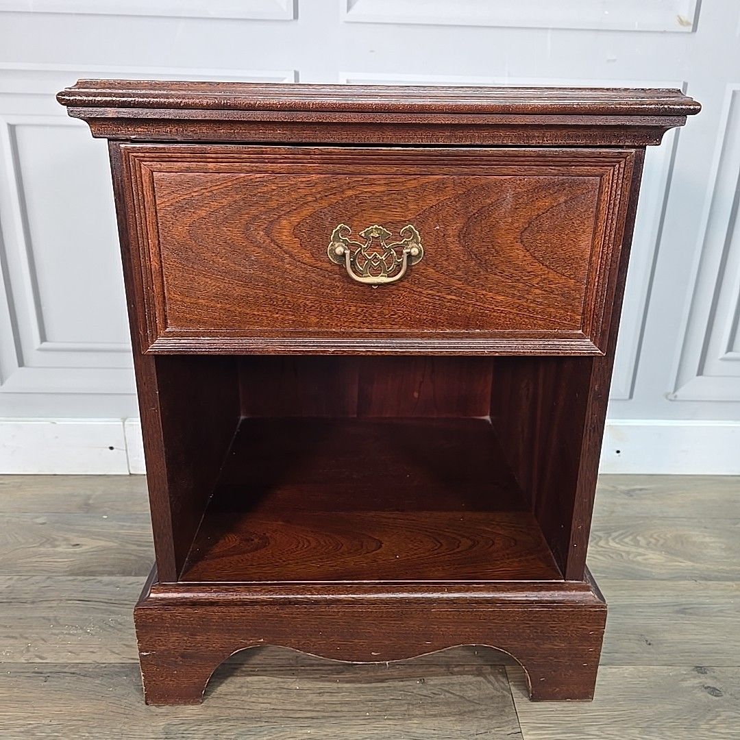 Single Antique Georgian Style Bedside Cabinet Cupboard Table Night Stand Drawer photo vinterior