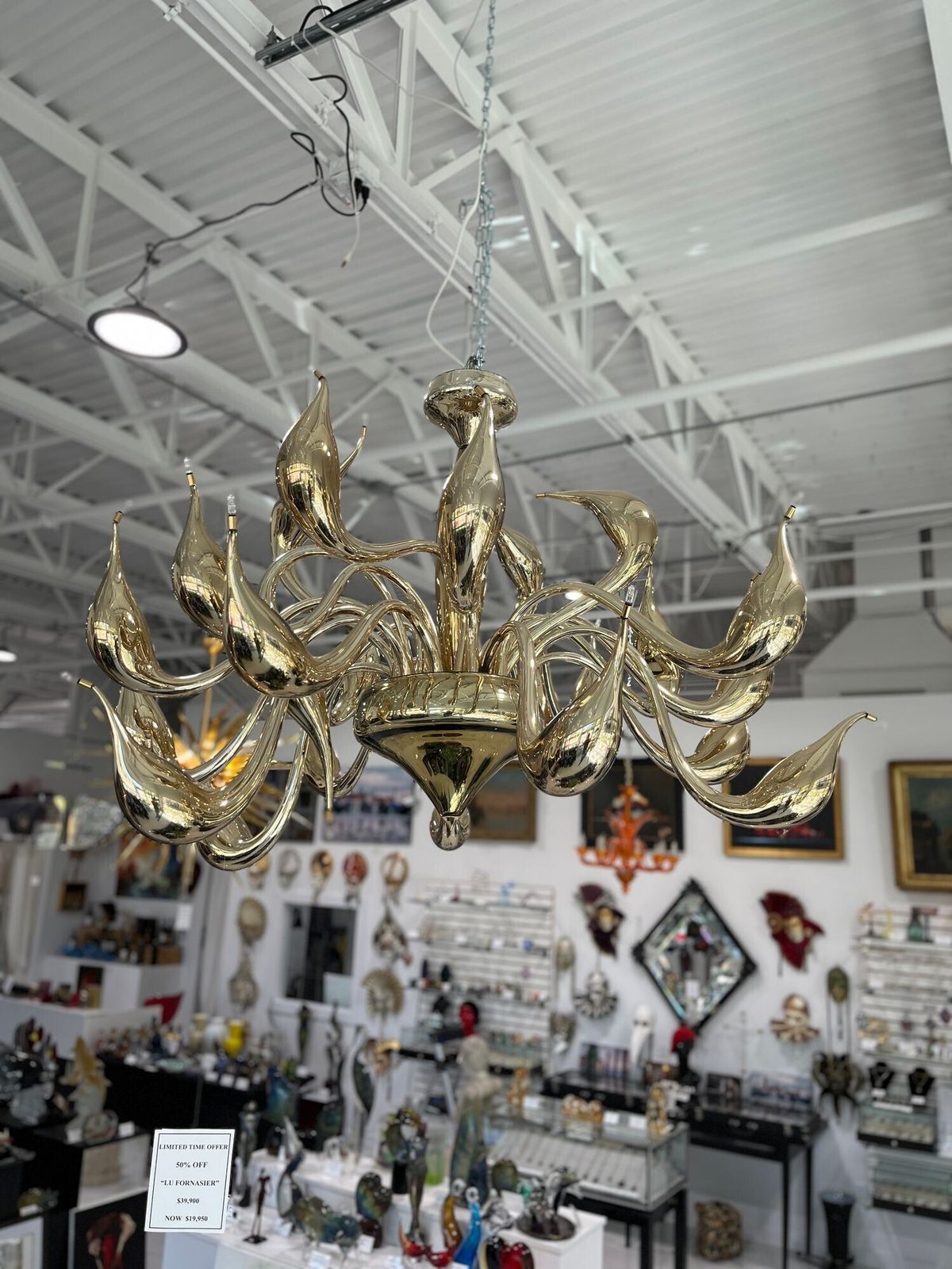 photo furniture Lu Murano Glass Chandelier By Fornasier