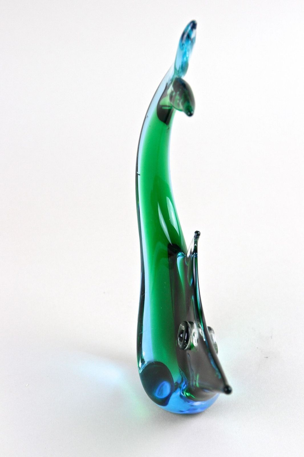 photo vinterior Murano Glass Fish Sculpture, Blue/ Green Tones , Mid Century   Italy Ca. 1970