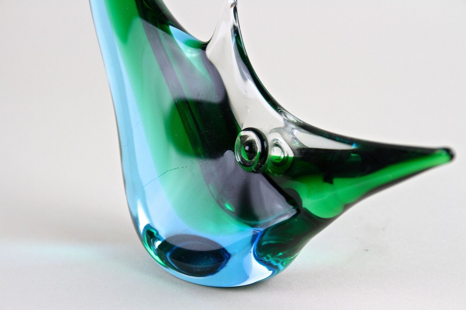 photo buy Murano Glass Fish Sculpture, Blue/ Green Tones , Mid Century   Italy Ca. 1970