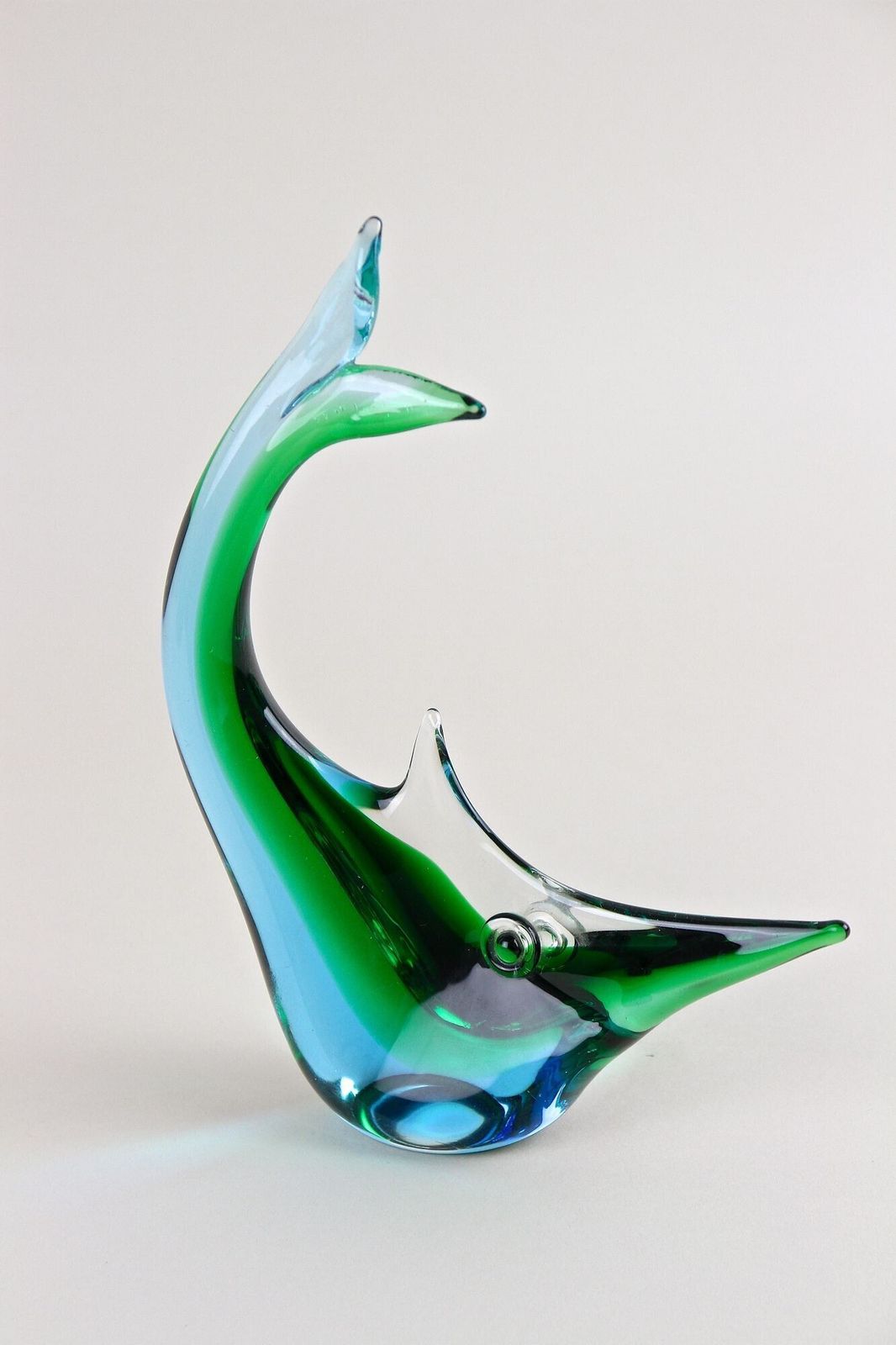 photo vintage Murano Glass Fish Sculpture, Blue/ Green Tones , Mid Century   Italy Ca. 1970