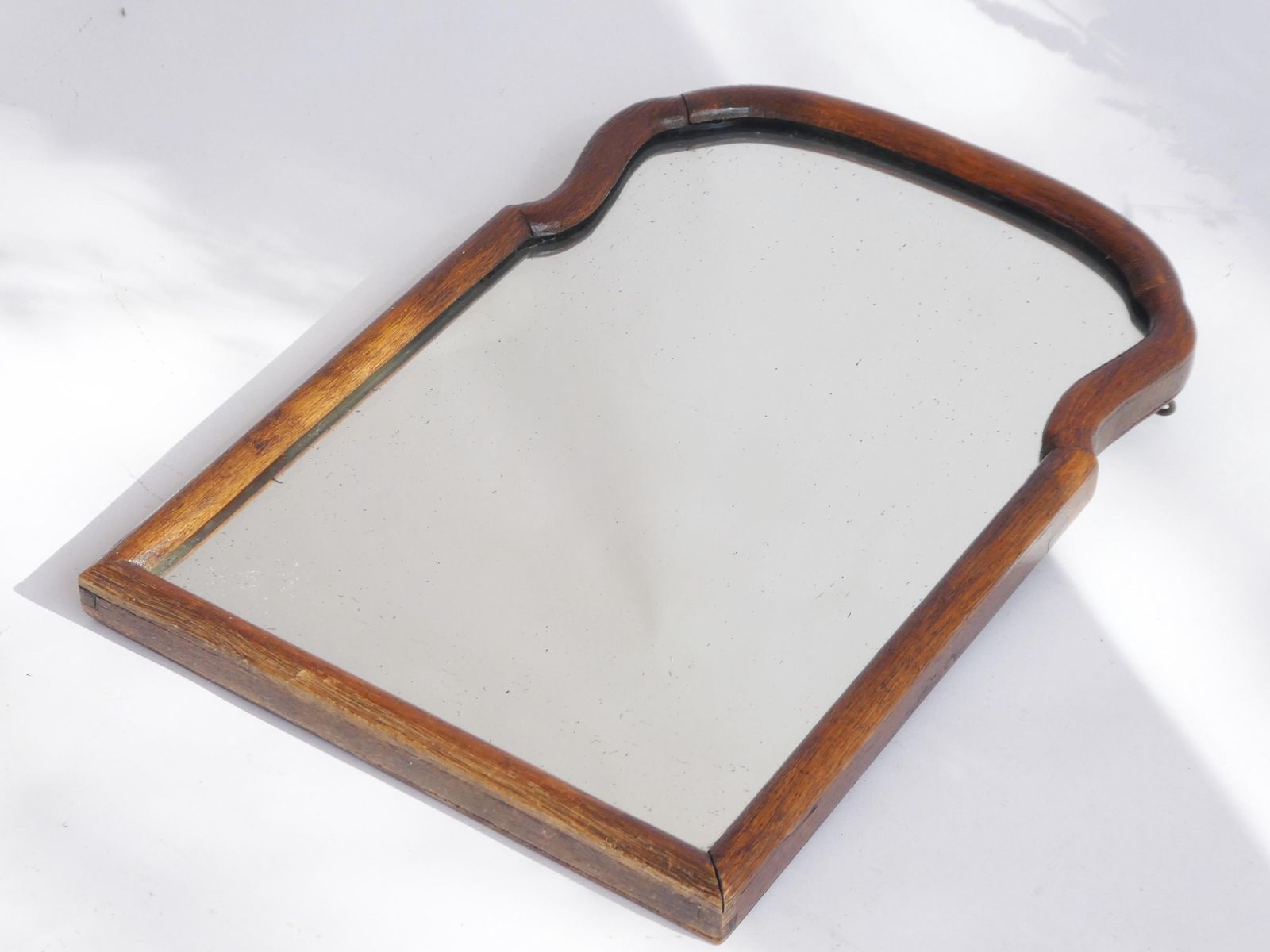 Small 19th Century Arched Scalloped Wall Mirror, Wooden Framed Dutch Wall Mirror, Farmhouse Decor photo buy