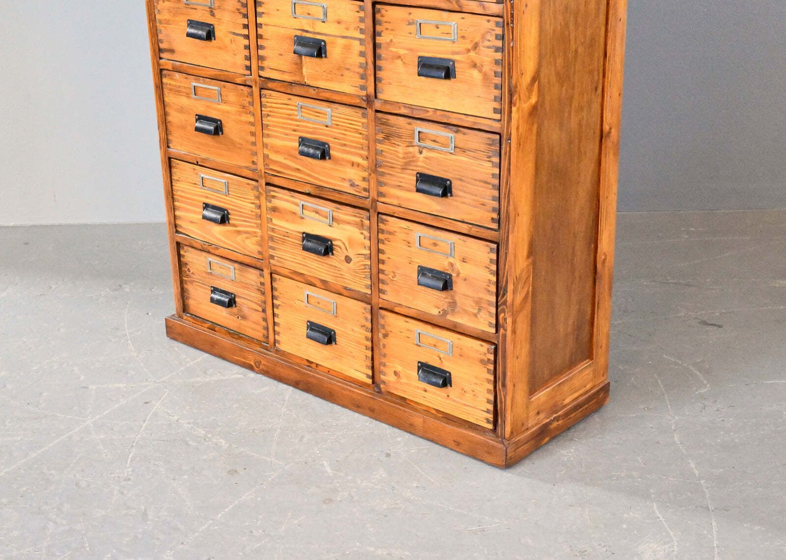 1695.0 Bank Of Pine Workshop Drawers Circa 1940s photo