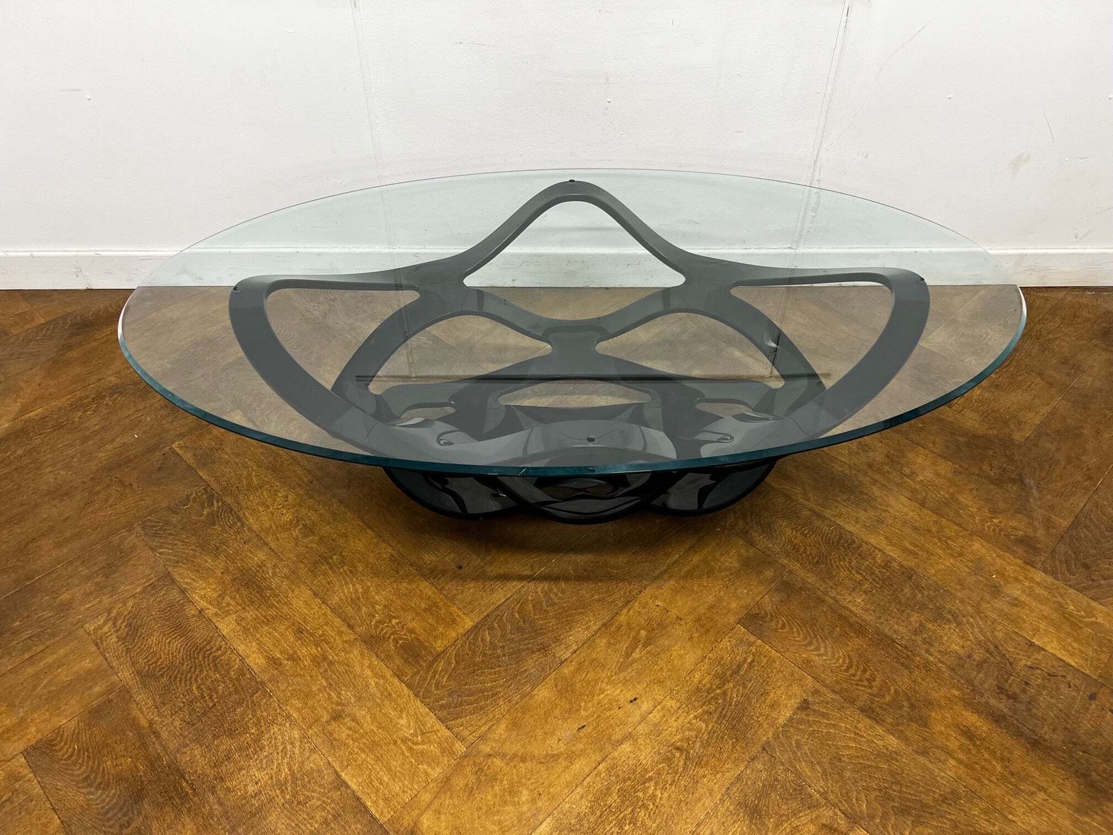 Reflex Angelo Neolitico 40 Vetro Murano Glass Elliptical Coffee Table photo for sale