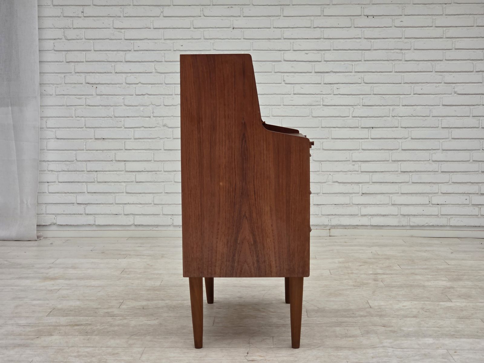 Furniture 1970s, Danish Chest Of Drawers With A Folding Mirror, Teak Wood. photo