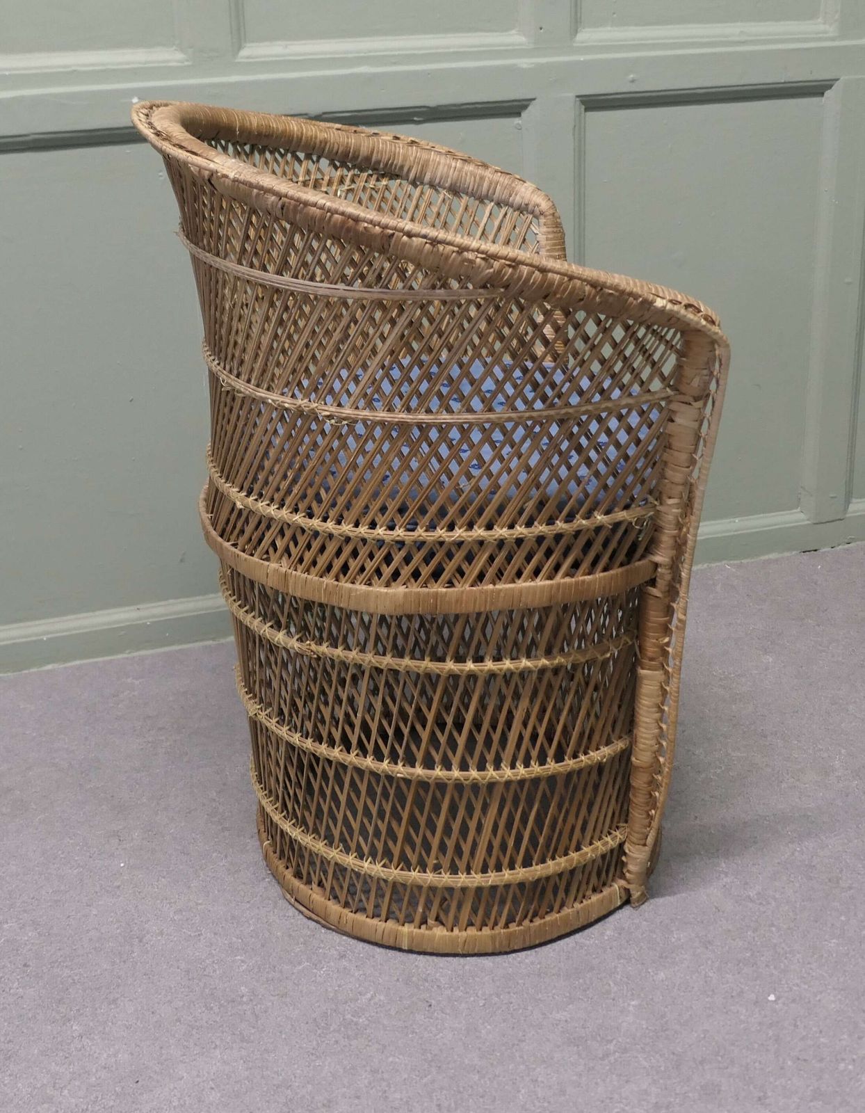 A French Tiki Style 1960s Woven Bamboo Tub Chair This Is A Delightful Piece Of Retro Chic photo for sale