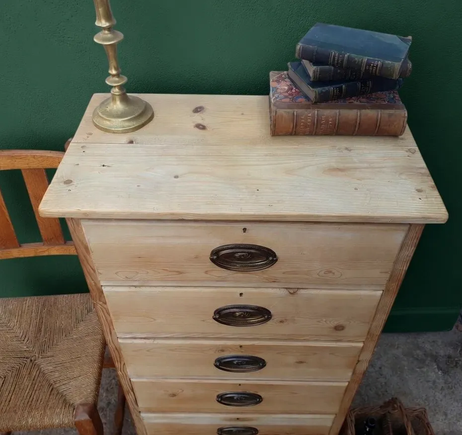 Tall Rustic Pine Chest Of Drawers photo Furniture
