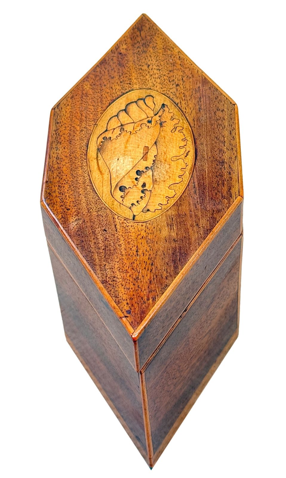 Georgian Hexagonal Shaped Mahogany Tea Caddy 18th Century (England, Circa 1790) photo 1350.0