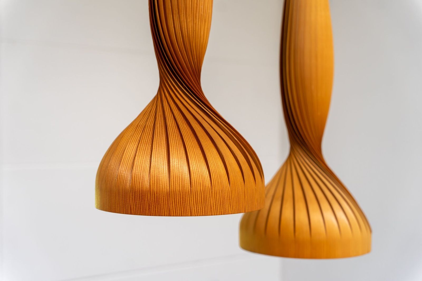 Pine Pendant Lamps By Hans Agne Jakobsson Ellysett Sweden, 1960s, Set Of 2 photo for sale