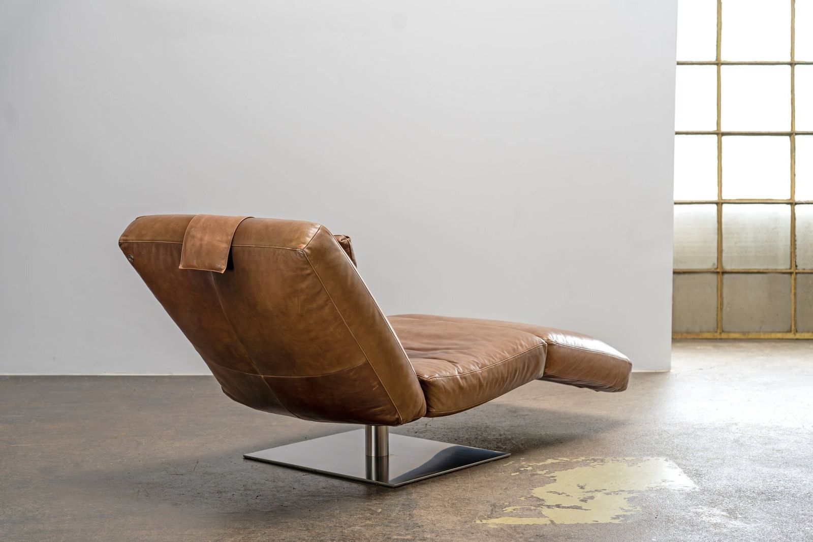1781.0 Zeta Chaise Lounge In Leather From Natuzzi, 2000s photo