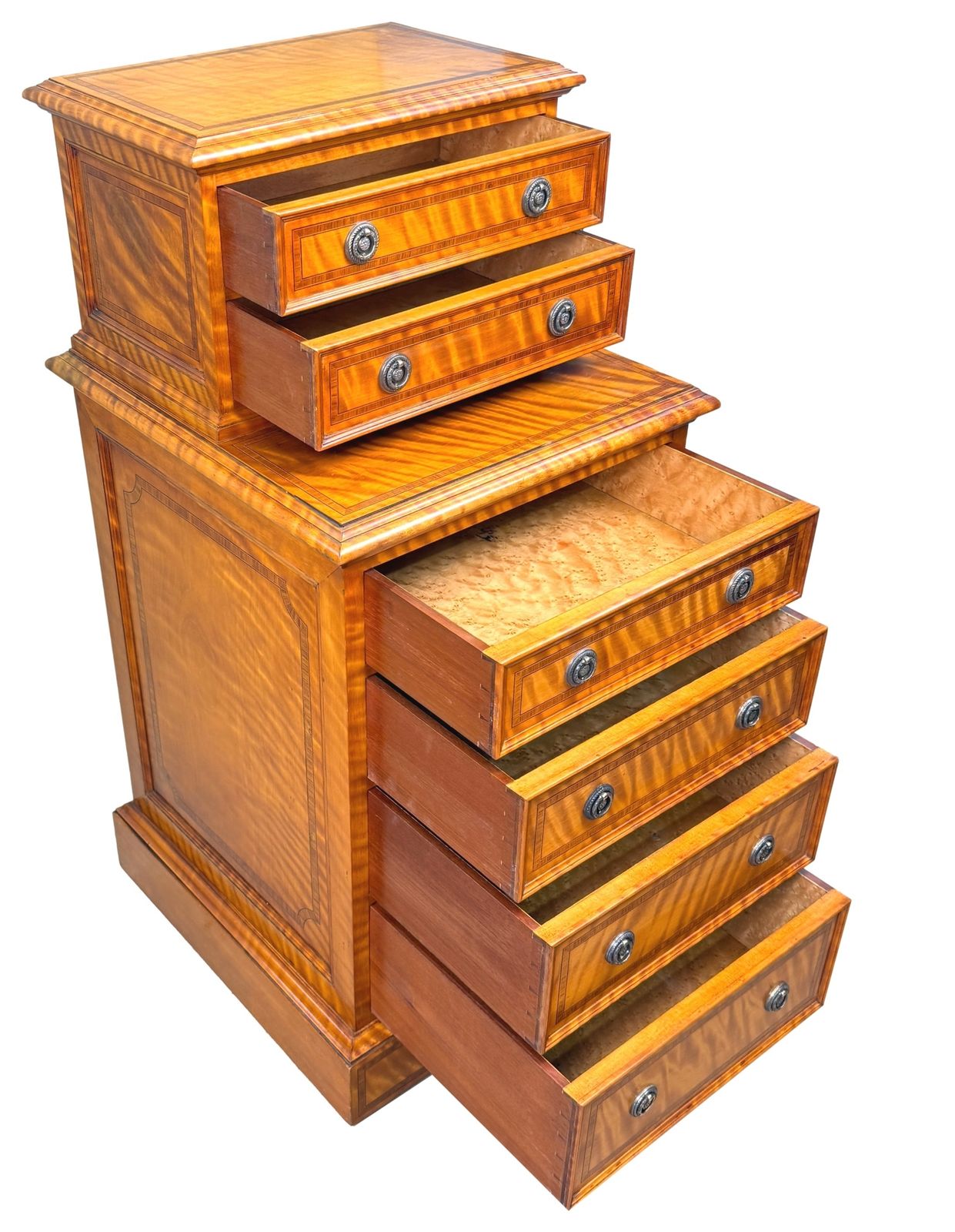 Mobilier Paire de commodes de chevet en bois de satiné, XIXe siècle (Angleterre, vers 1890) photo
