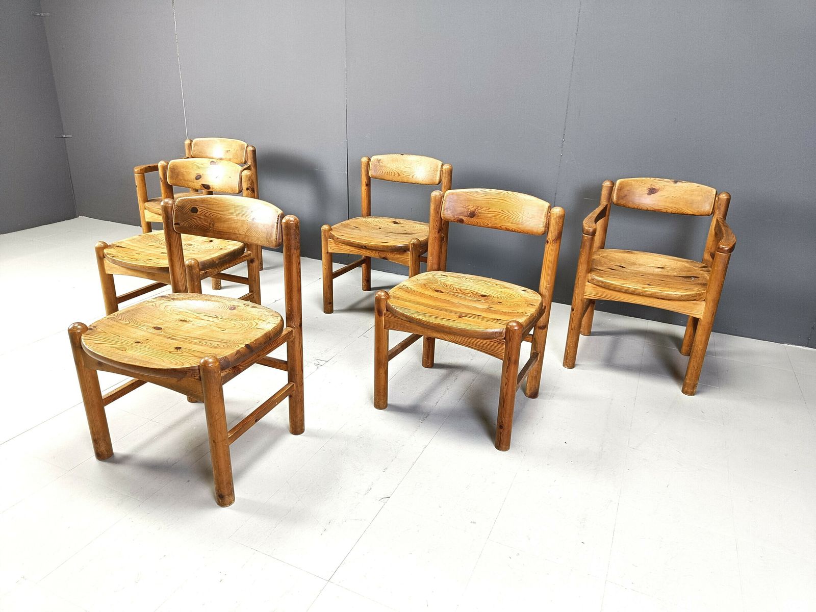 Rainer Daumiller Pine Wood Dining Chairs For Hirtshals Savvaerk   Set Of 6   1970s photo vinterior