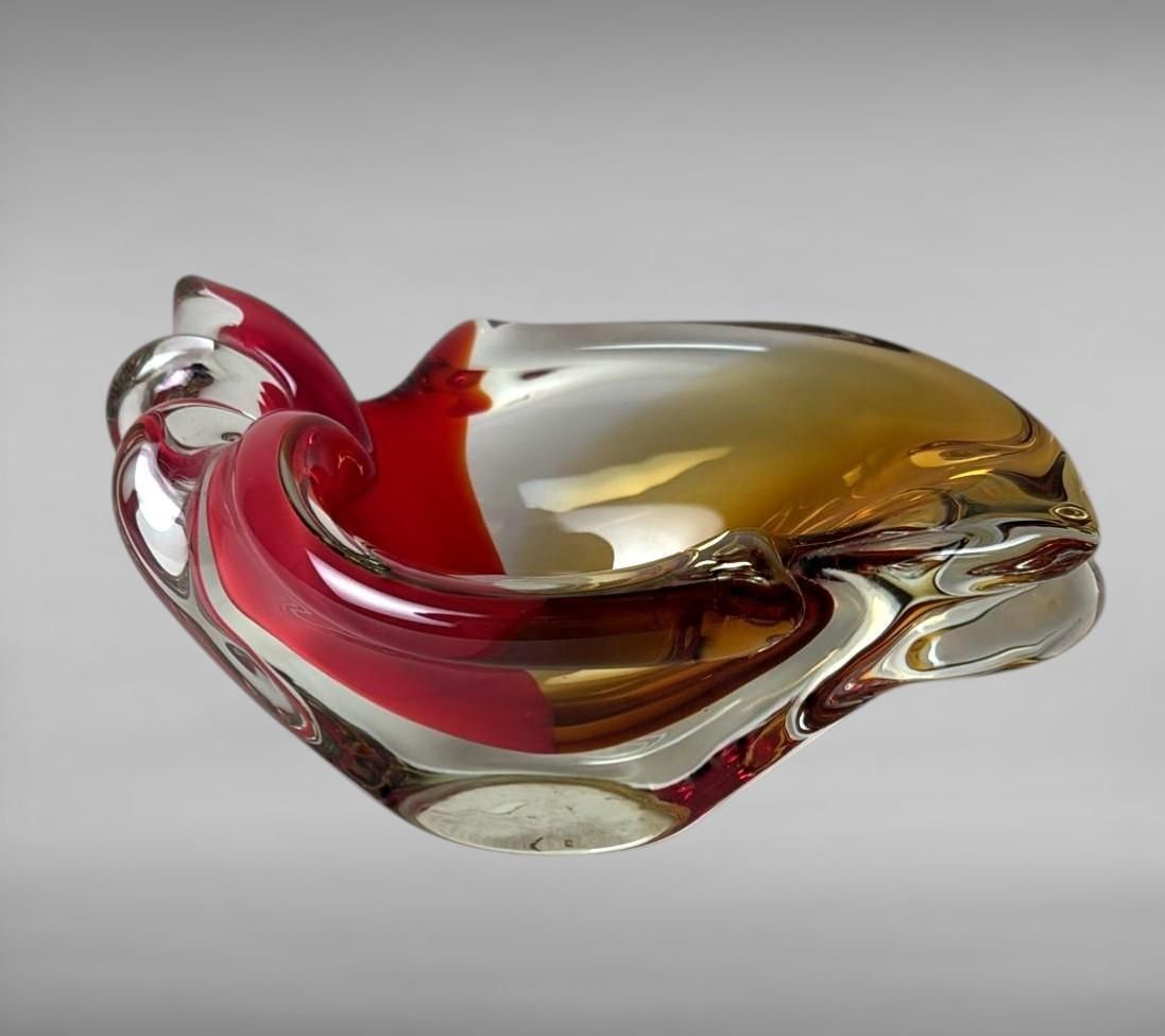 Murano Sommerso Glass Centerpiece, Multicolored Italian Art Glass photo Home Decor