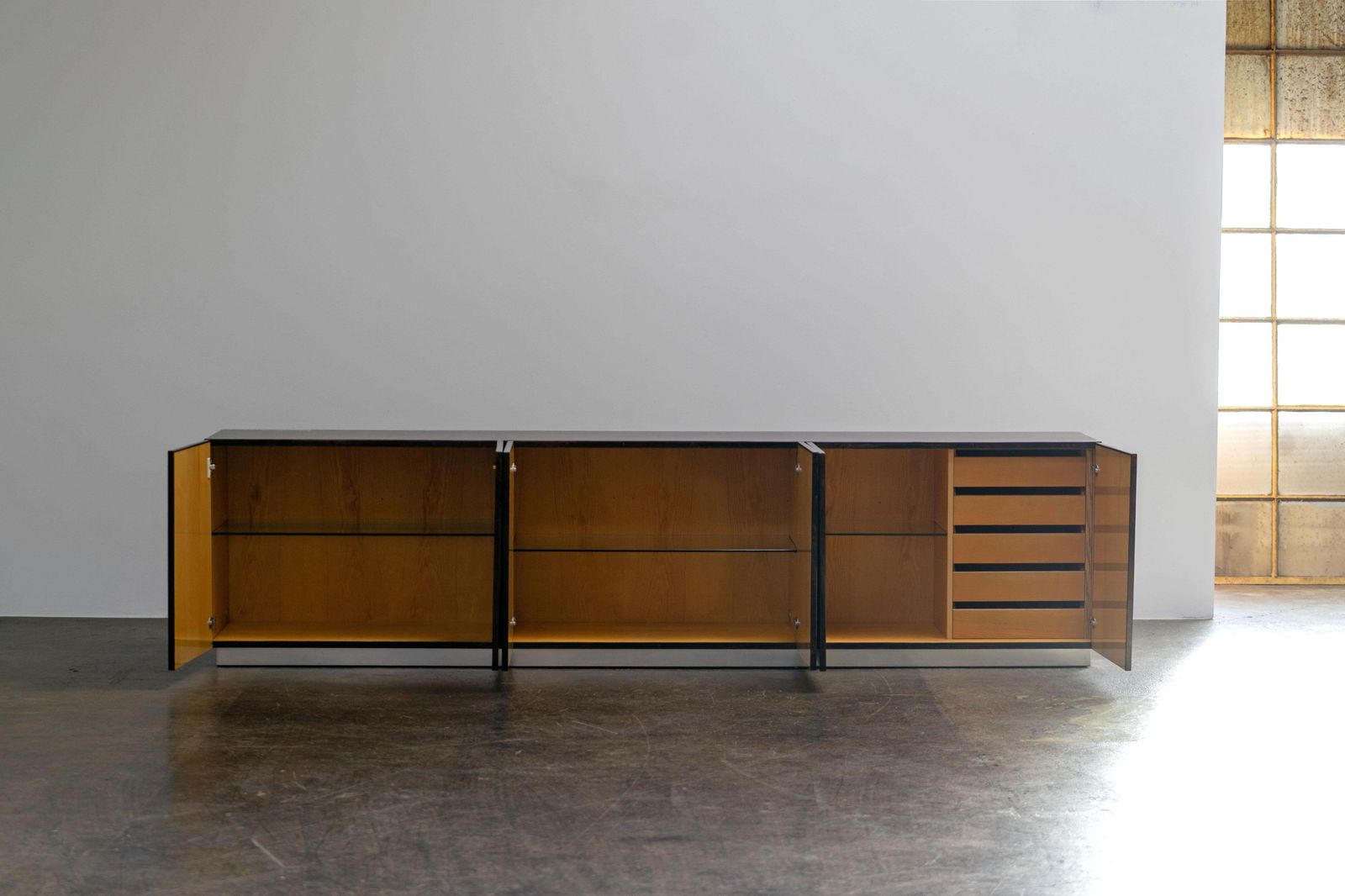 Furniture Large Sideboard Made Of Goatskin Leather By Aldo Tura, Italy, 1970s photo
