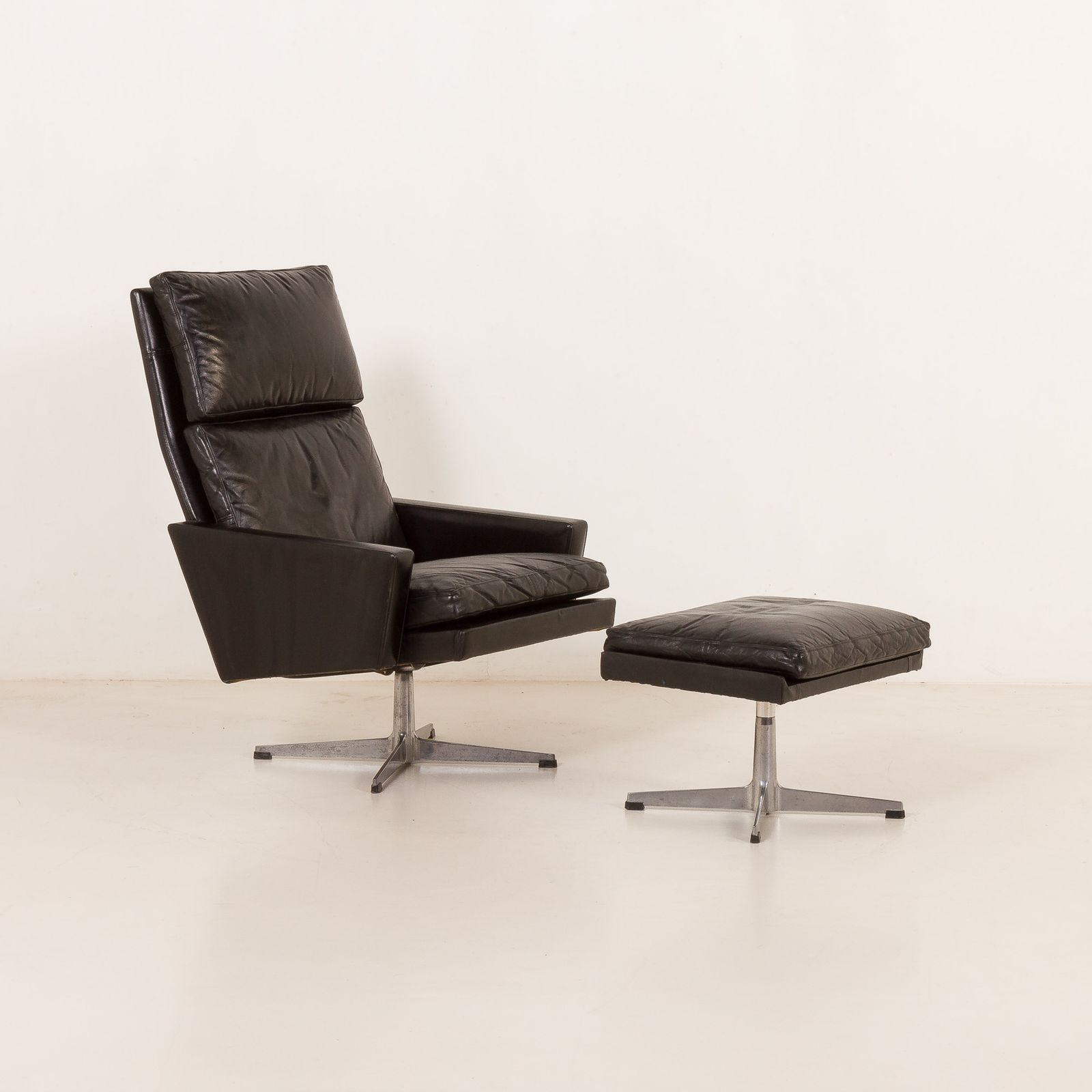 Danish Vintage Lounge Chair With Footstool, 1970s photo Furniture