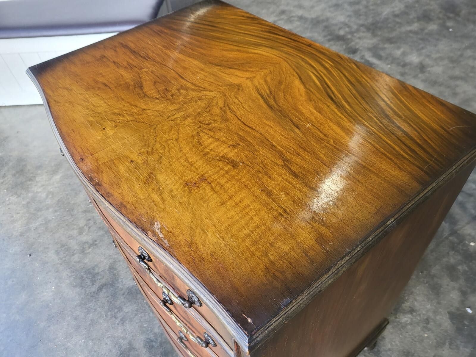 Antique Repro Serpentine Small Chest Of Drawers Cabriole Legs photo furniture