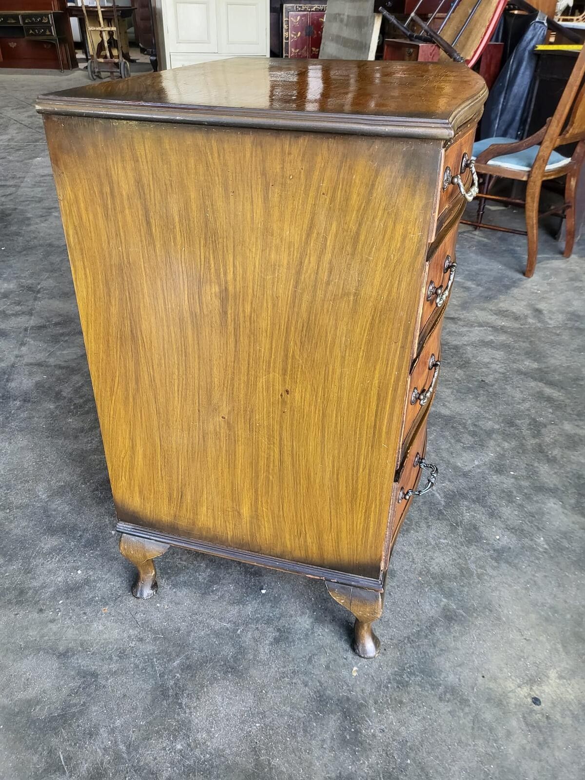 Antique Repro Serpentine Small Chest Of Drawers Cabriole Legs photo buy