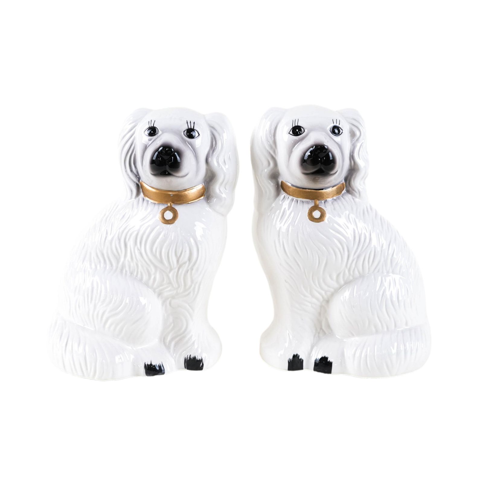 Ceramic Dog Figurines, English Style, 1970s, Made In England