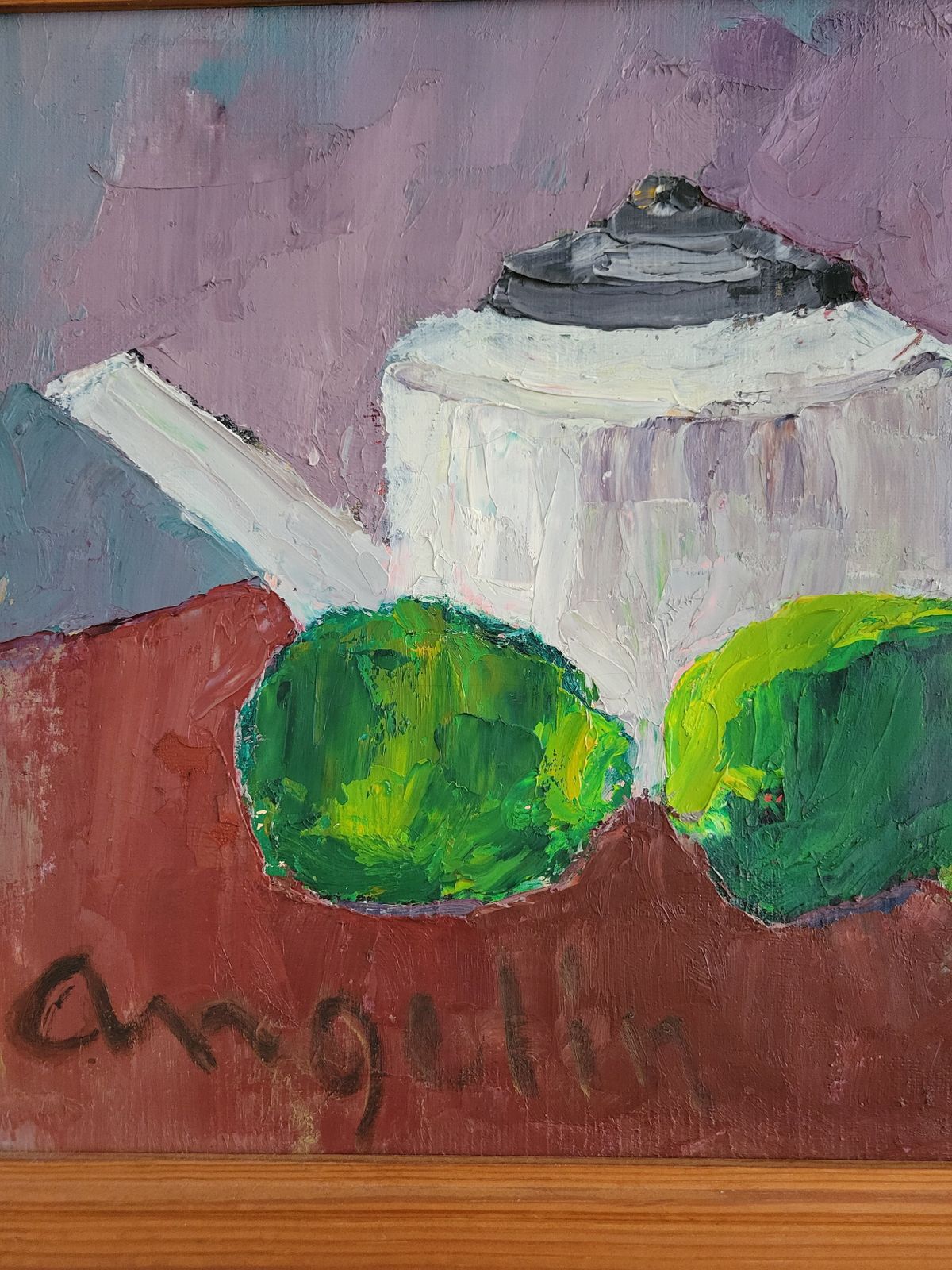 Citrus Fruits And Teapot  Original Mid Century Still Life photo for sale