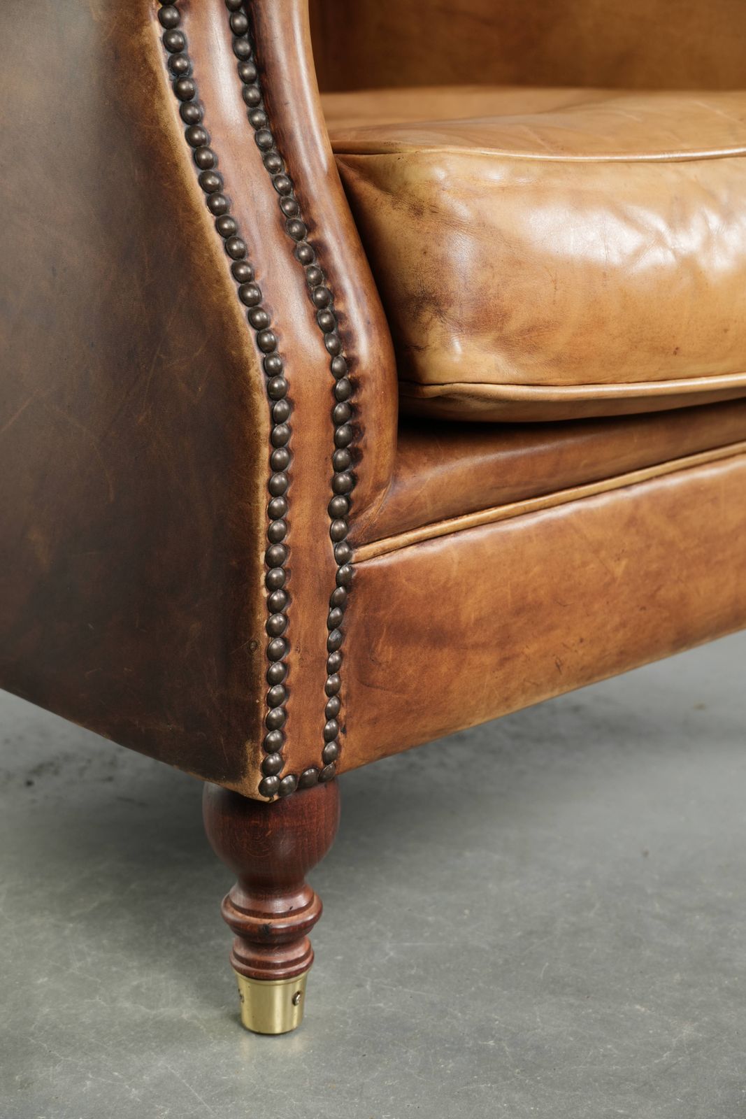 977.0 Beautiful And Comfortable Armchair Made Of Cowhide Leather With A Characterful And Charming English Look. photo