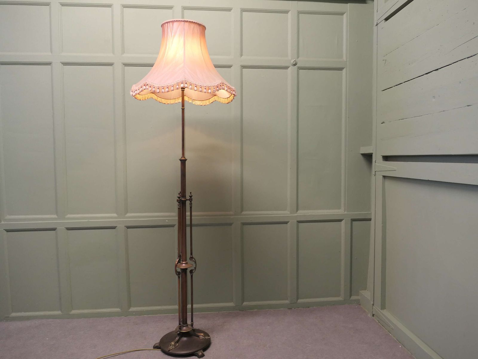 Arts And Crafts Iron And Brass Telescopic Floor Lamp This Is A Stunning Piece photo 1080.0