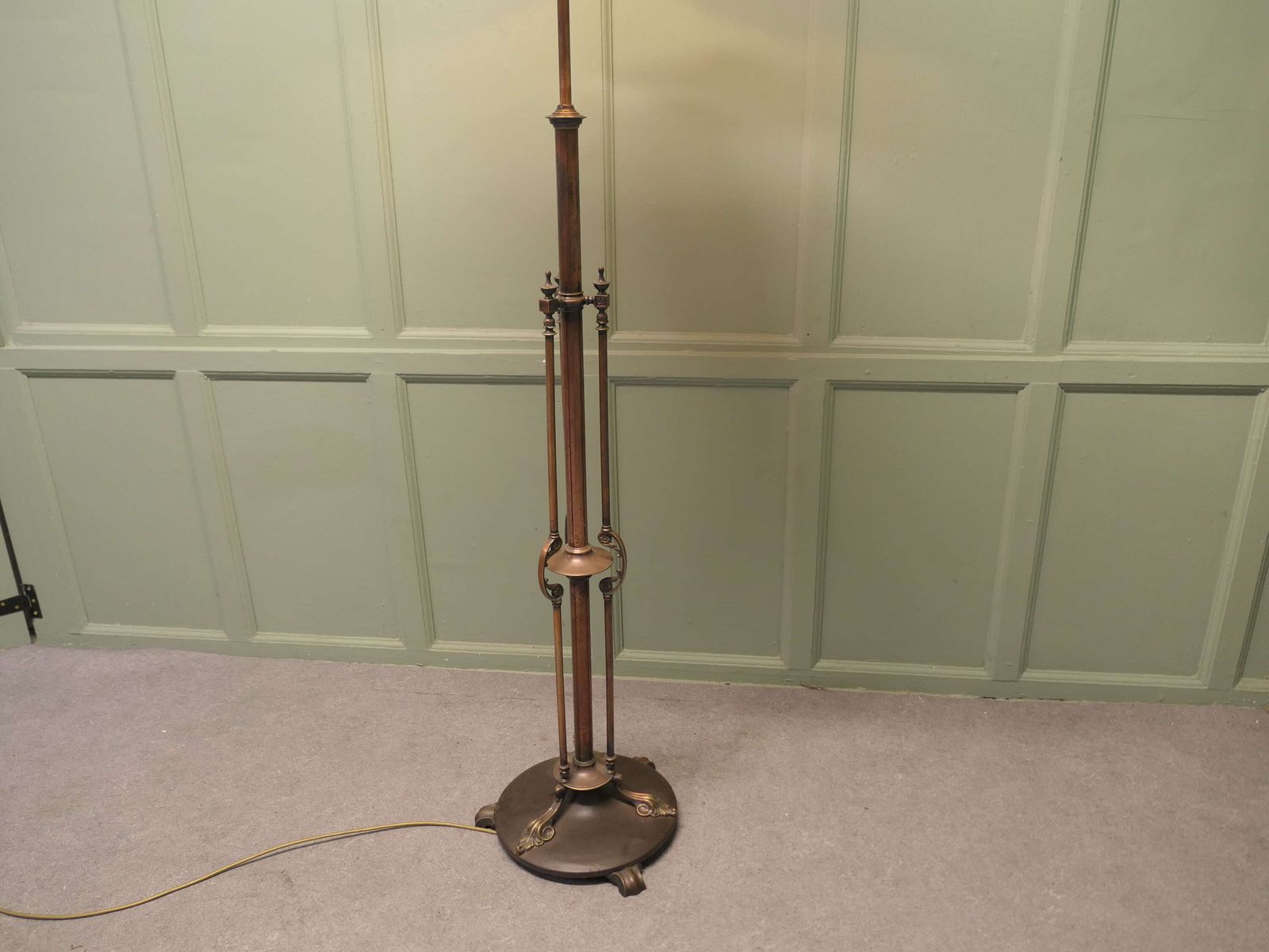 Arts And Crafts Iron And Brass Telescopic Floor Lamp This Is A Stunning Piece photo vinterior