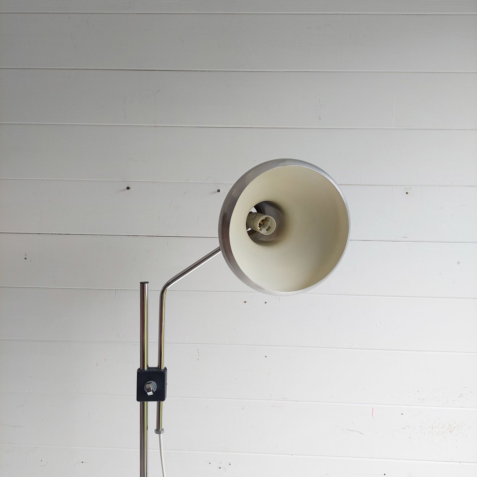 photo buy Mid Century Danish  Adjustable Floor Lamp Fog & Mørup Chrome & Aluminium Spotlight 60s