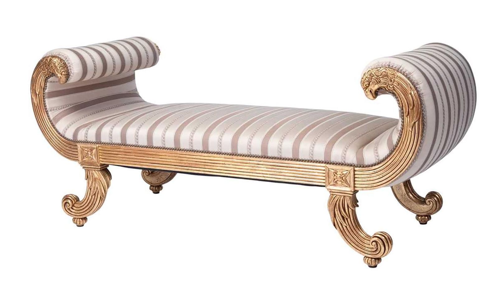Fine Empire Style Giltwood Window Seat Banquette By Charles Emile Moinat photo for sale