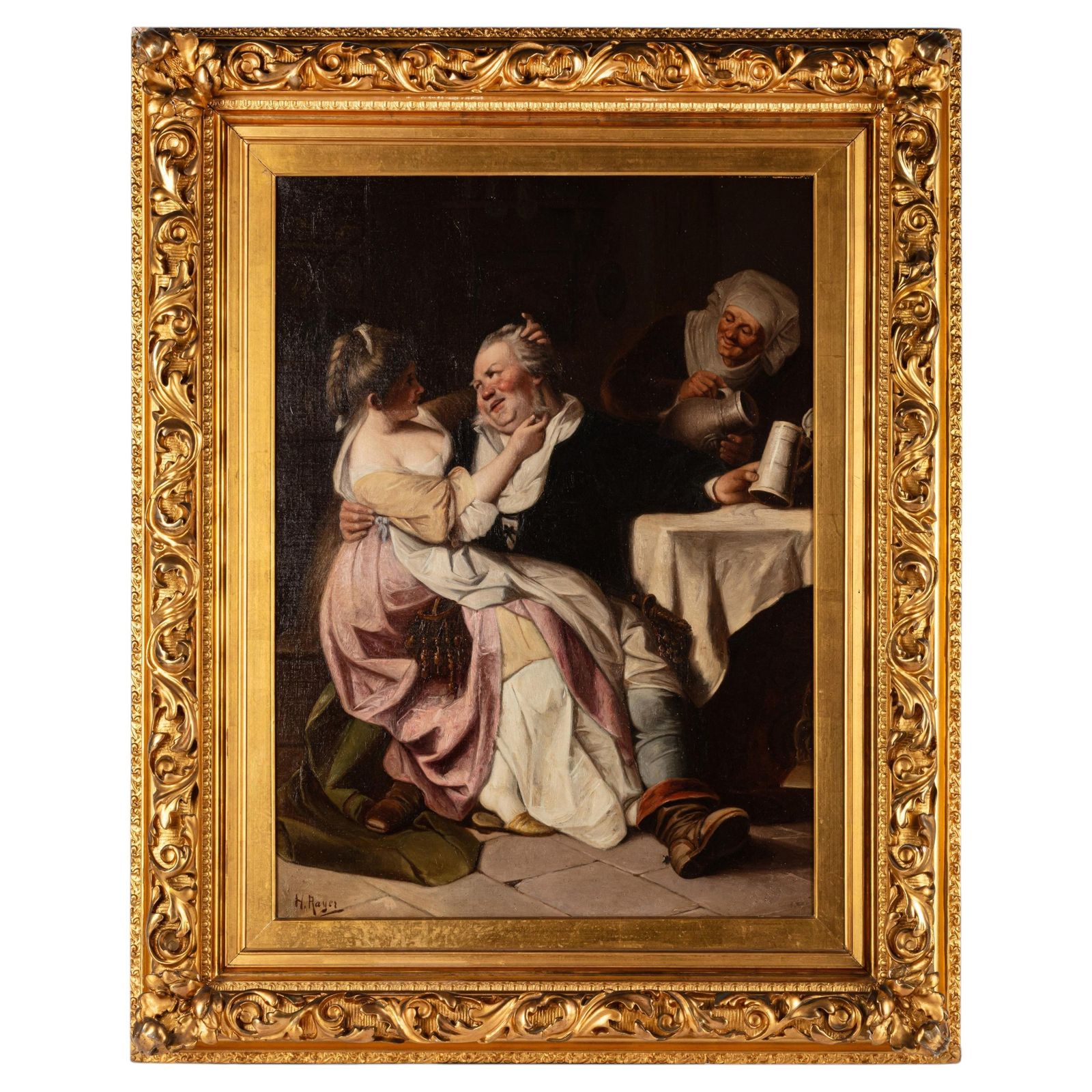 Fine Late 19th Century Tavern Scene In The Manner Of Eduard Von Grützner