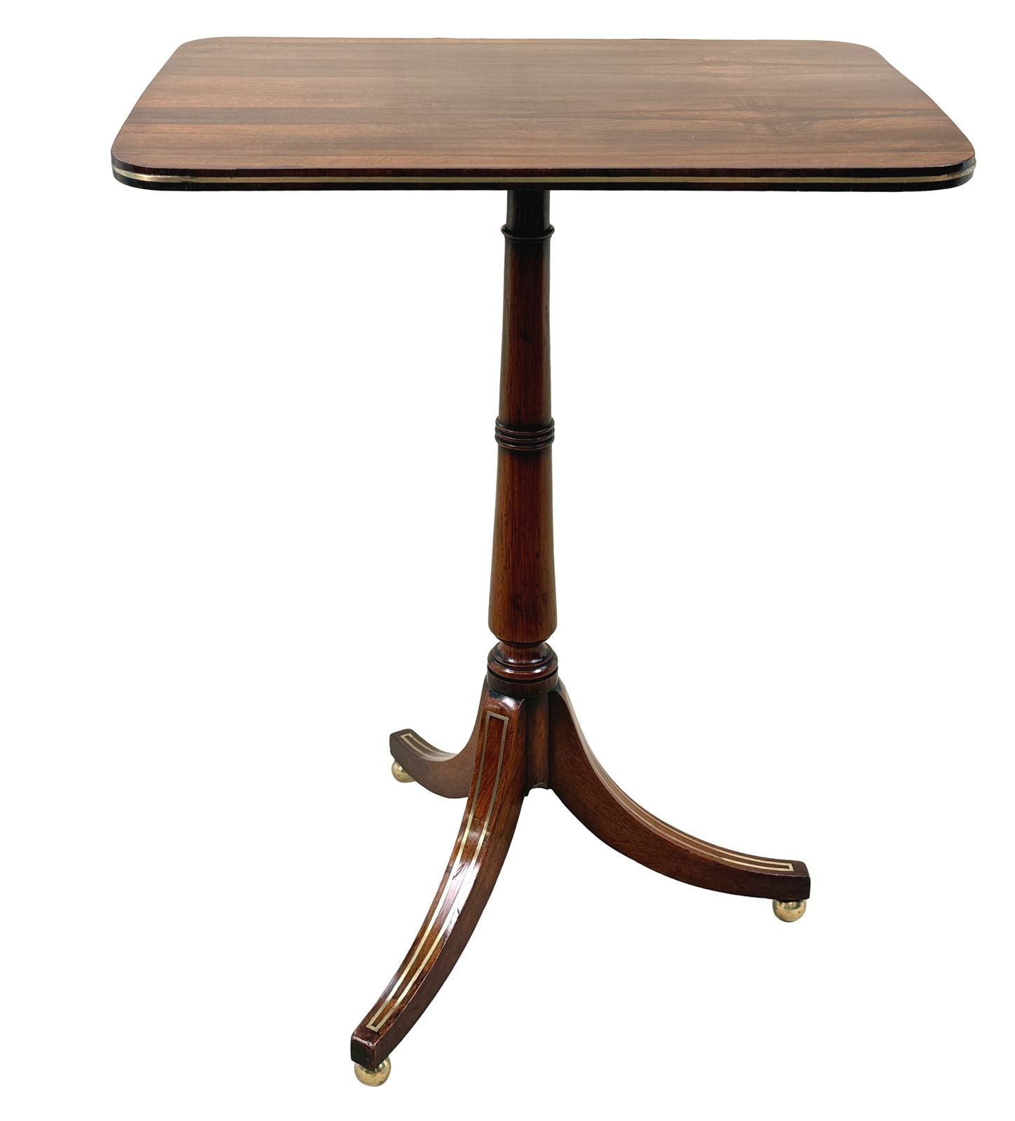 photo for sale Table d'appoint Regency en palissandre et laiton fileté, XIXe siècle (Angleterre, vers 1820)