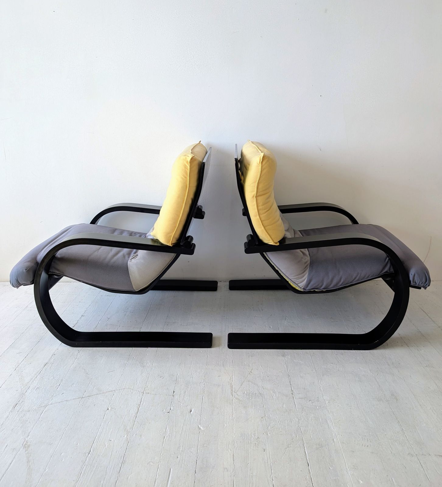 photo buy Vintage Italian Carlo Berruti For Danber Lacquered Bent Ply Lounge Chair 1970s / 80s  2 Available