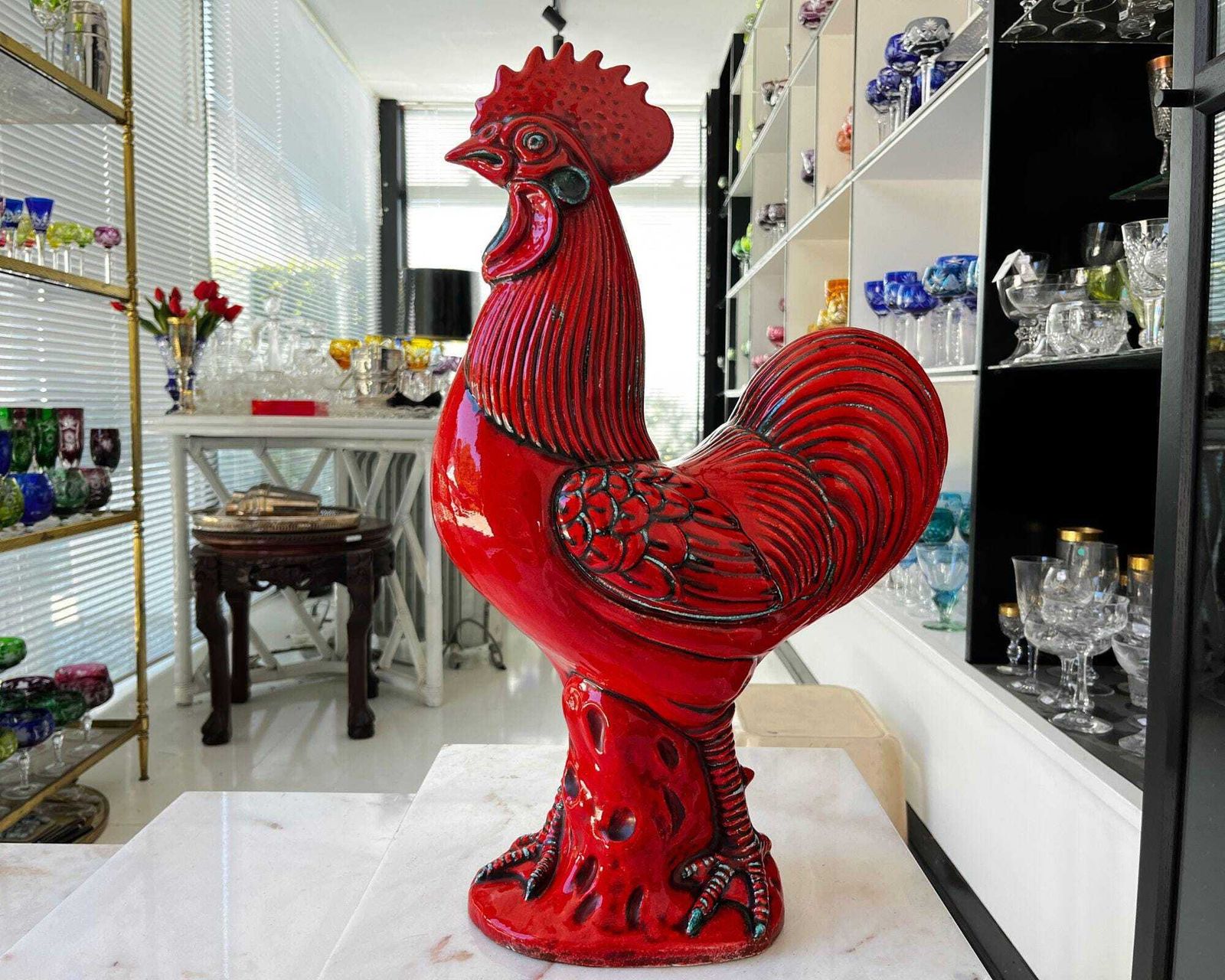 Décoration campagne | Coq italien | Figurine rouge photo Art