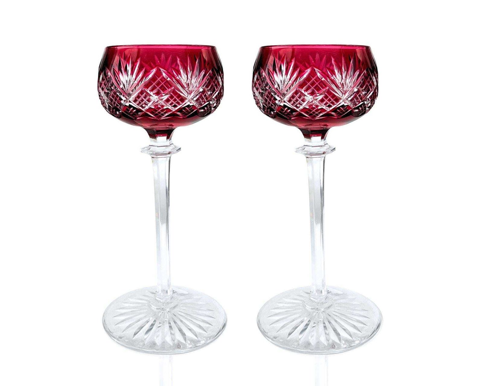 Val Saint Lambert | Wine Glasses | 2pcs | Hand Blown Glass