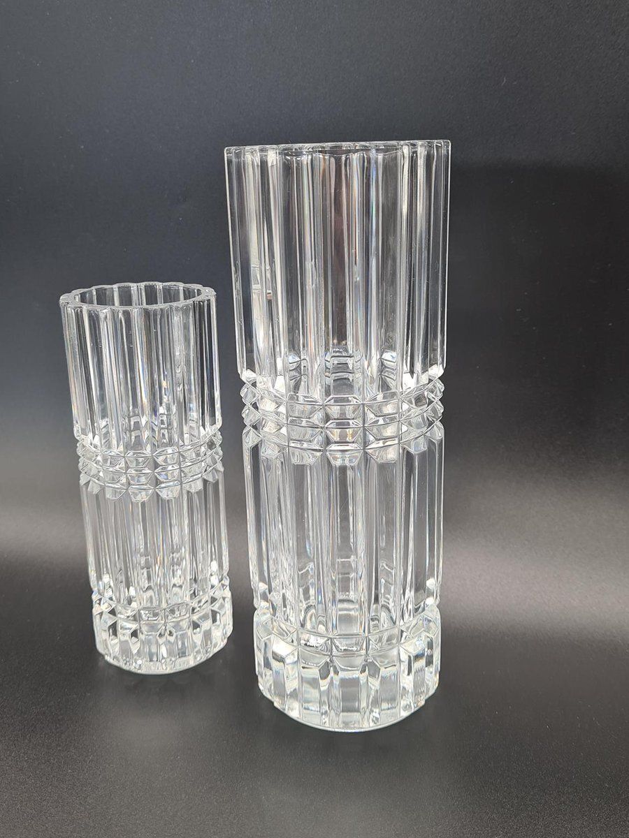Montparnasse Crystal Vases From Cristal Darques Durand, France, 1970s 1980s, Set Of 2 photo 328.0