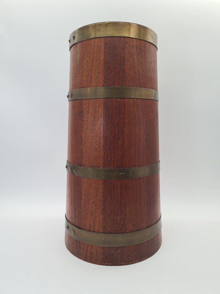 Campanian Wooden Umbrella Stand With Brass Fittings, 1960s photo 225.0