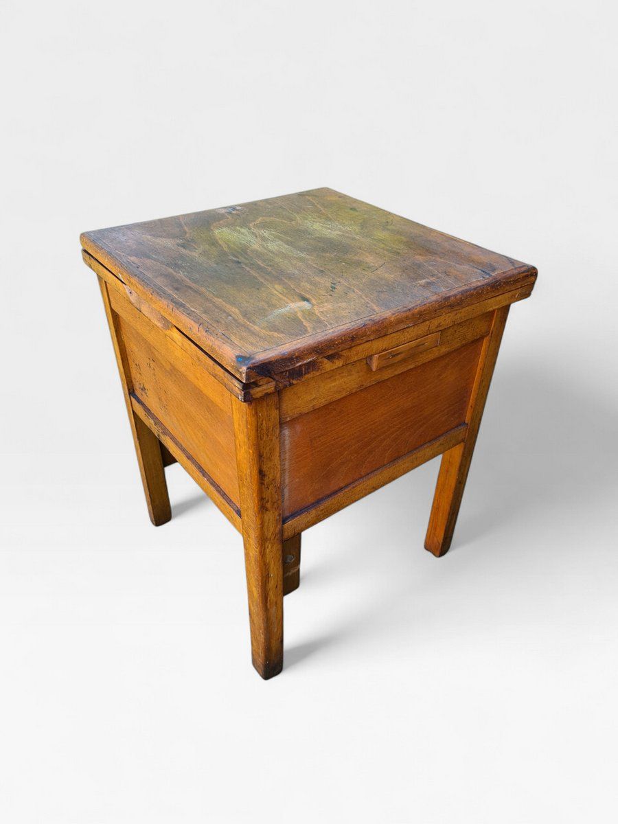 photo furniture Wooden Step Stool With Ladder, 1960s