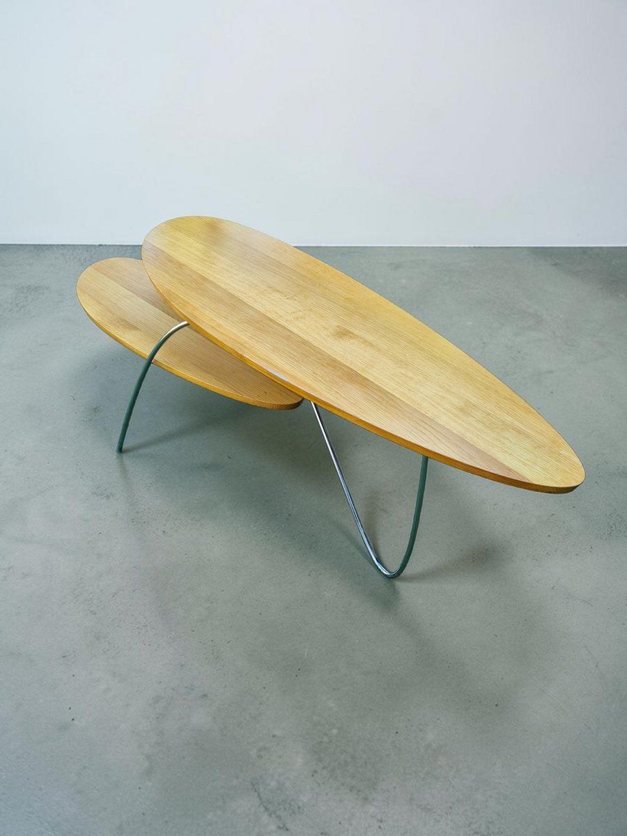 Modern Coffee Table In Wood And Steel, 1980s photo Furniture