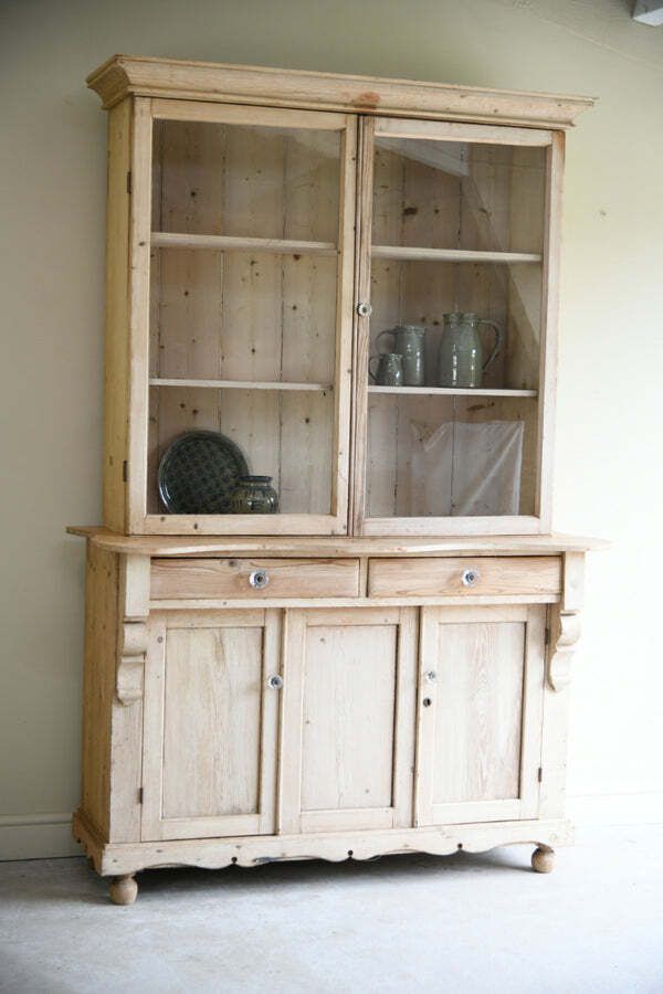 Furniture Antique Glazed Pine Dresser, 19th Century photo